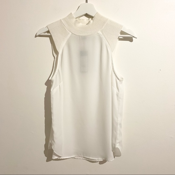 DYNAMITE Semi-Sheer Sleeveless Chiffon Blouse NWT - Picture 2 of 13